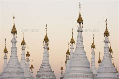 White Stupas At Kuthodaw Pagoda Mandalay Myanmar Birma