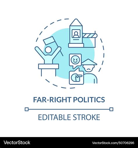 Far Right Politics Soft Blue Concept Icon Vector Image