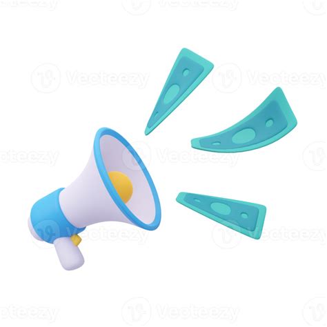 D Megaphone Announcement Product Promotion Alert Png