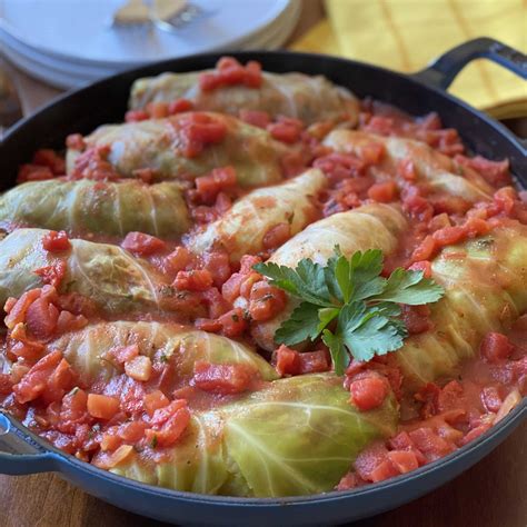 Beef Stuffed Cabbage Rolls Pesto And Potatoes