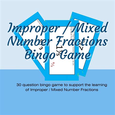 Engaging Powerpoint Maths Bingo Game Turning Improper Fractions Into