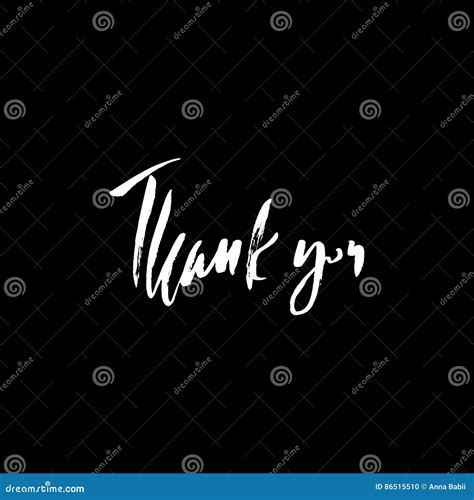 Thank You Handwritten Inscription Hand Drawn Lettering Thanks Card Stock Vector Illustration