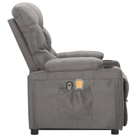 Zerodis Fauteuil De Massage Inclinable Gris Clair Tissu A Lef