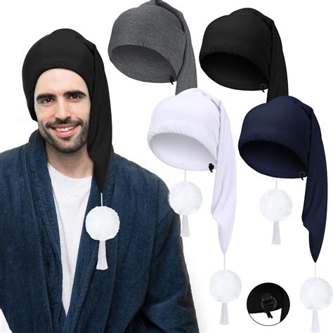 Adjustable Night Sleeping Cap Set With Pom Ball 4 Colors