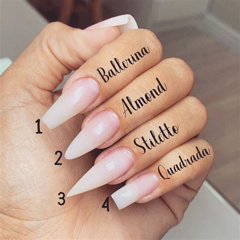 Formatos De Unhas Acrylic Nail Shapes Nail Shapes Fall Acrylic Nails