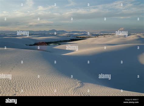 Silhouettes Of The Rippled Gypsum Sand Dunes In The White Sands