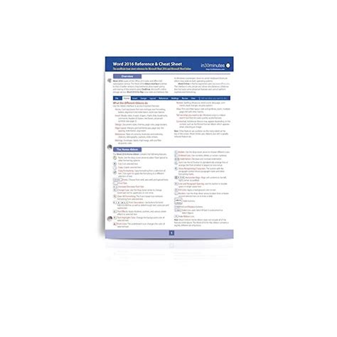 Buy Word 2016 Reference And Cheat Sheet The Unofficial Cheat Sheet