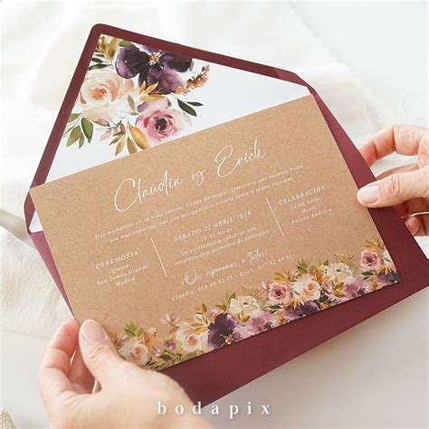 Invitación de boda kraft Donna desde 1 75 Bodapix