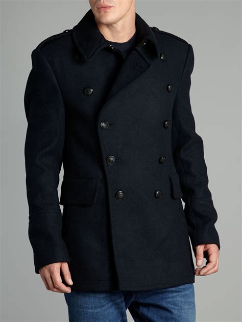 Farrell Pea Coat In Blue For Men Lyst