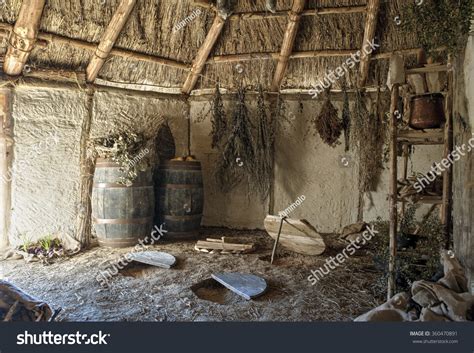 Interior Typical Manor Longhouse Medieval Village Stock Photo 360470891 ...