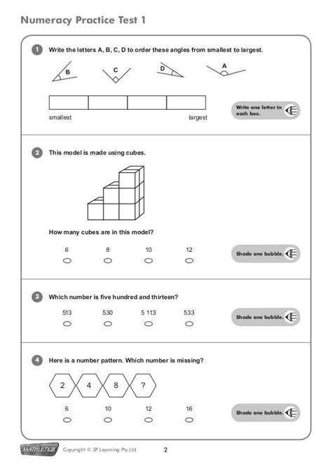 Year 3 Naplan Practice Test Printable