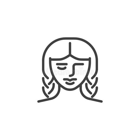 Female Hairstyle Line Icon Stock Vector Illustration Of Pixel 198849684