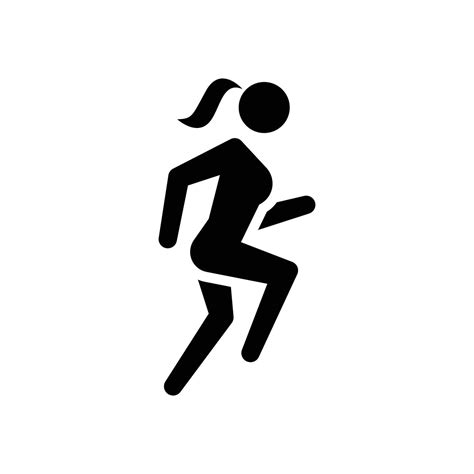 Run Icon Simple Solid Style Running Woman Person Active Action