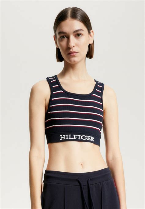 Tommy Hilfiger Bralette Bustier Mini Global Stp Blue Zalando De