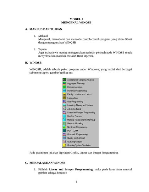 Pdf Modul I Mengenal Winqsb A Maksud Dan Sugiartha Staff Gunadarma