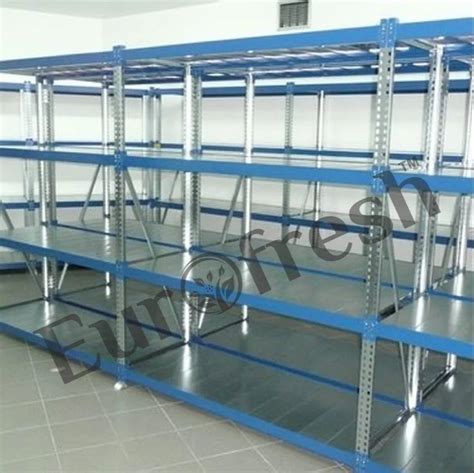 Blue Silver Gi Sheet With Ss Angle Industrial Storage Racks In