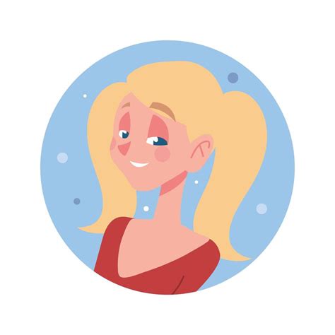 avatar de caractère fille blonde en icône ronde style plat de dessin animé 2518007 Art vectoriel