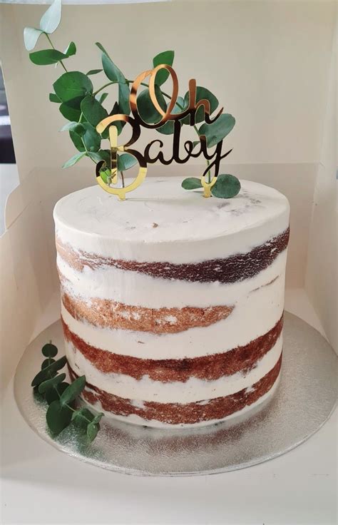 Naked Cake Baby Shower Baby Shower Cakes Gender Reveal Cake Baby Cake