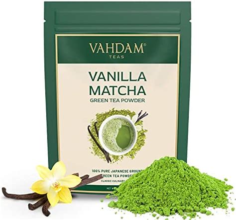 VAHDAM thé vert à la vanille et au matcha 12 tasses 25g Poudre de