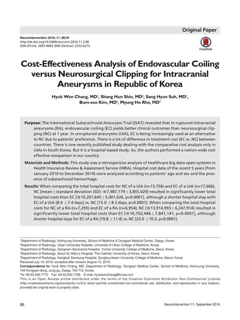 (PDF) Cost-Effectiveness Analysis of Endovascular Coiling versus Neurosurgical Clipping for ...