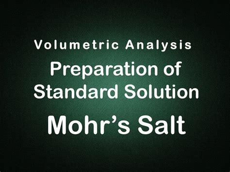 Volumetric Analysis Preparation Of Mohr S Salt Experiment Edunovus Online Smart Practicals Youtube