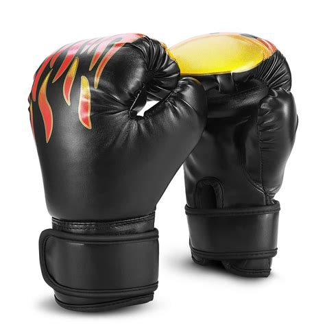 Kids Boxing Gloves For 3 to 8 Years, 4 oz Fire Black Boxing Gloves for ...