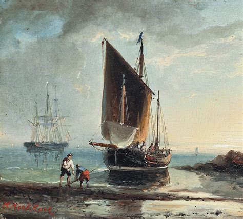 Hermanus Koekkoek Dutch Fishermen On The Shore Christie S