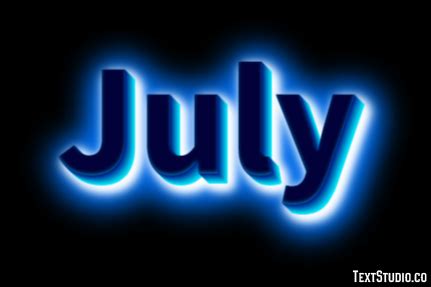 July Text Effect And Logo Design Name