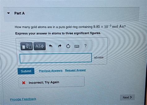 Solved How Many Gold Atoms Are In A Pure Gold Ring Chegg