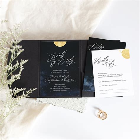 Celestial Pocketfold Wedding Invitation Be My Guest Design