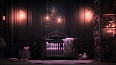 Premium Photo Modern Black Color Shabby Chic Nursery Interior Design