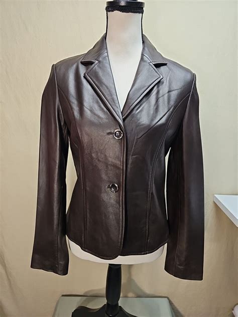 Nicola Berti Genuine Italian Leather Jacket Brown Wo Gem