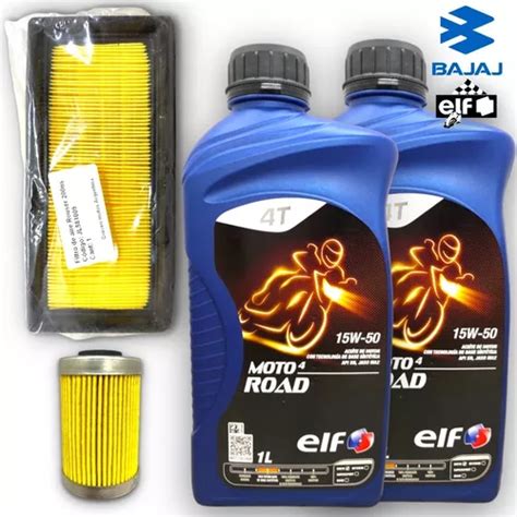 Kit Service Aceite Elf 15w50 Filtros Bajaj Rouser 200 Ns