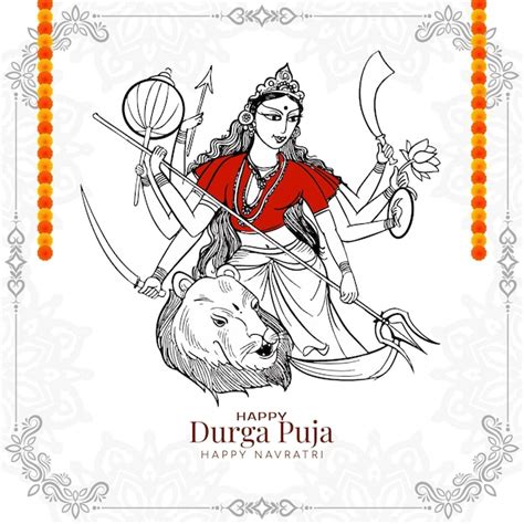 Vector De Dise O De Fondo Del Festival Hind Happy Navratri Y Durga