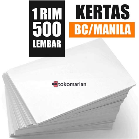 Jual Kertas Bc Brief Card 1 Rim Isi 500 Lembar F4 A4 Untuk Undangan