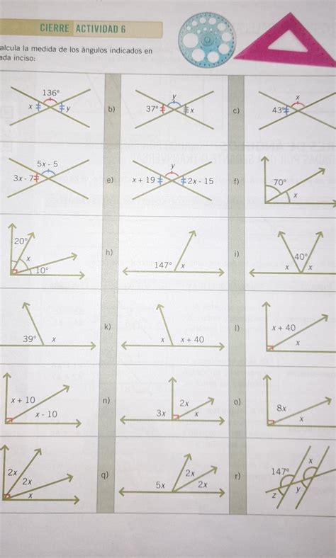 Calcula La Medida De Los Ngulos Indicados En Cada Incisoayuda Por