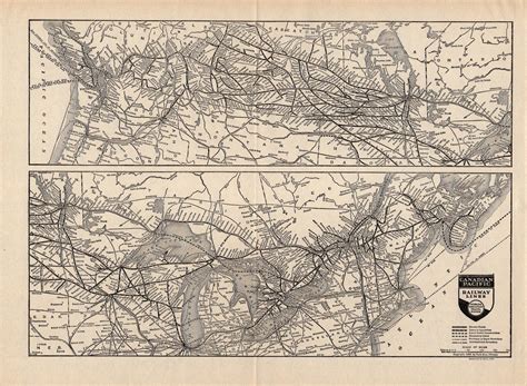 1929 Antique Canadian Pacific Railway Map Antique Railroad Map Etsy