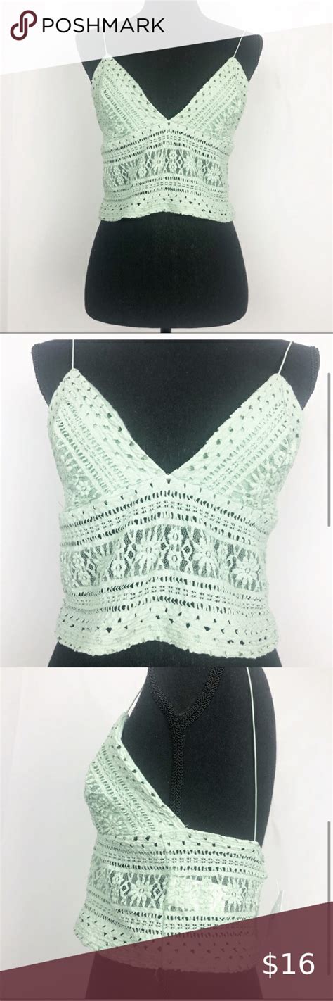 Urban Outfitters Mint Lacey Crop Top Wear Crop Top Crop Tops Urban