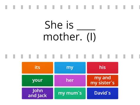 Possessive Pronouns Find The Match