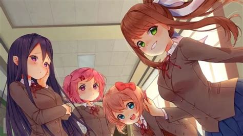 Ddlc Yuri Sayori Natsuki Monika Literature Club Literature