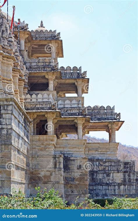 Carved Stone Exterior Walls, Adinath Jain Temple, Ranakpur, Sadri, Rajasthan, India Stock Image ...