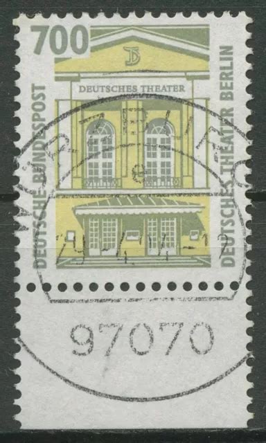 BUND 1993 SEHENSWÜRDIGKEITEN SWK mit Unterrand 1691 UR gestempelt EUR 4