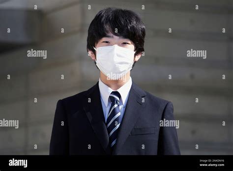 Japan's Prince Hisahito poses for a photo before his entrance ceremony of Senior High School at ...