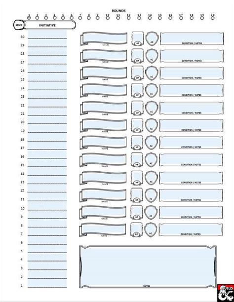 Dm Combat Initiative Tracker Dungeon Masters Guild Drivethrucards