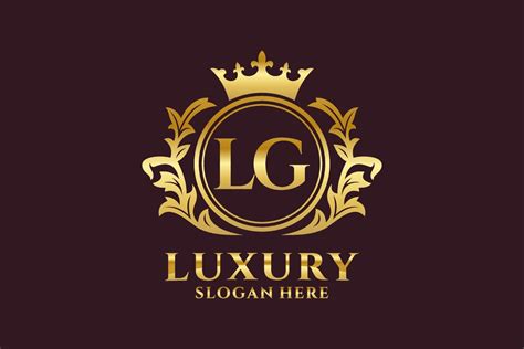 Initial LG Letter Royal Luxury Logo Template In Vector Art For