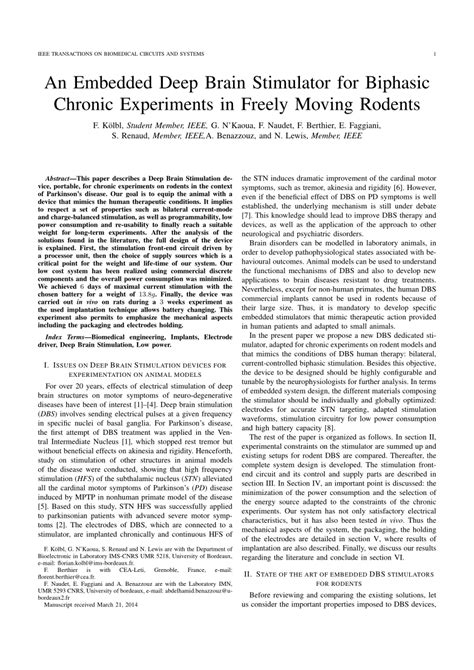 Pdf An Embedded Deep Brain Stimulator For Biphasic Chronic