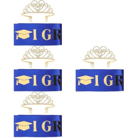 SAISON DES DIPLÔMES 4 sets 2023 Graduation Satin Sash Crown Kit 2023