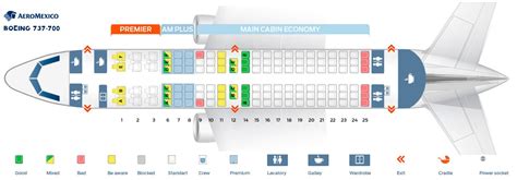 Seat Map and Seating Chart Aeromexico Boeing 737 700