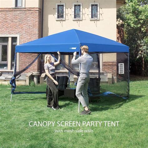 VIVOHOME 10x10ft 8x8ft Easy Pop Up Canopy Outdoor Screen Tent With