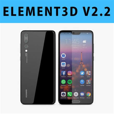 E3d Huawei P20 Pro Black 3d Model Cgtrader